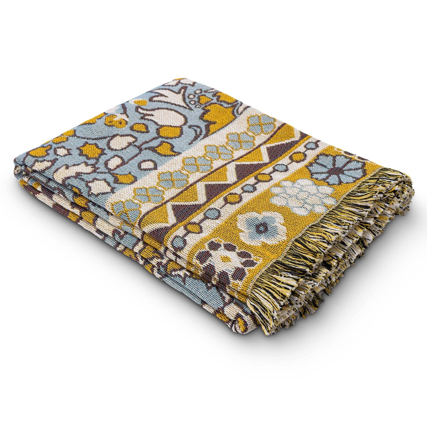 'Every Little Thing' Woven Picnic Rug/Throw: Regular 130x160cm