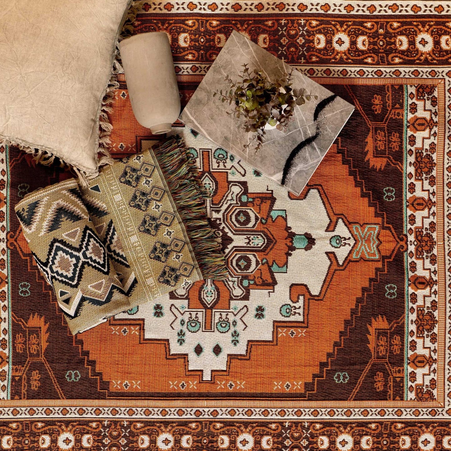 'Norwegian Wood' Woven Picnic Rug/Throw: Regular 130x160cm