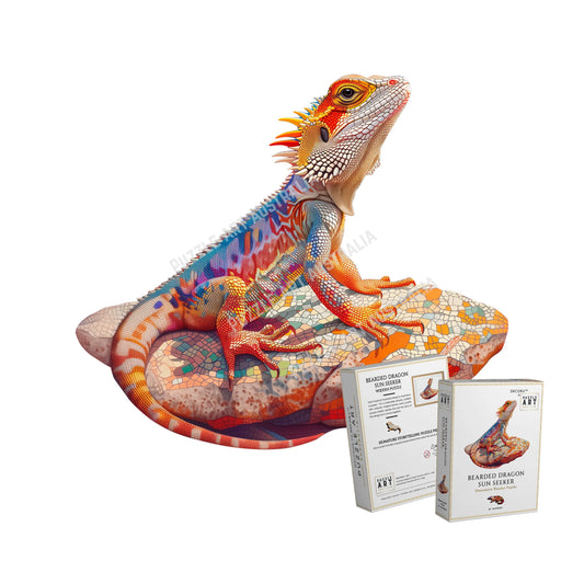 Bearded Dragon Sun Seeker ~ Decorative Wooden Puzzle