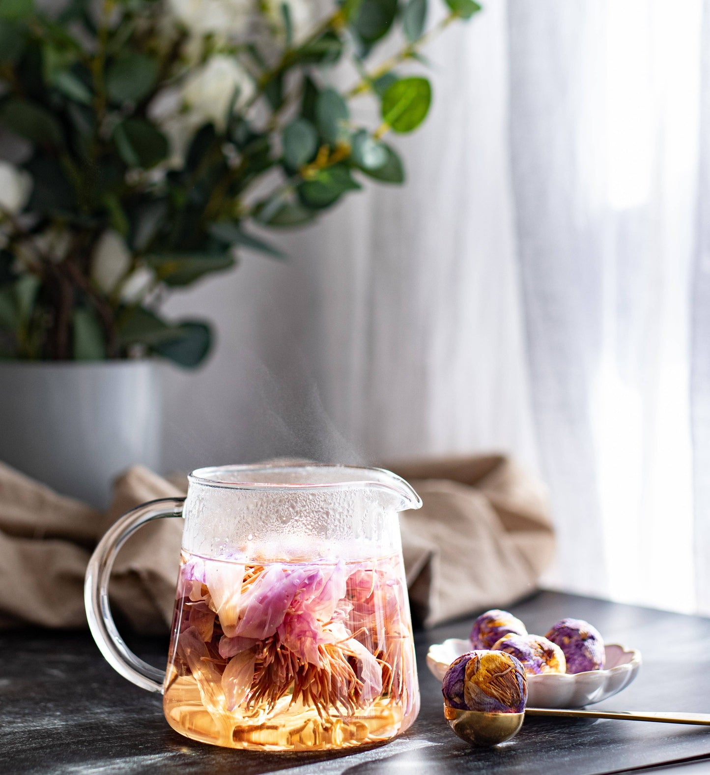 Blue Lotus Blooming Tea Balls: 3 x Blue Lotus Balls in KraftTube