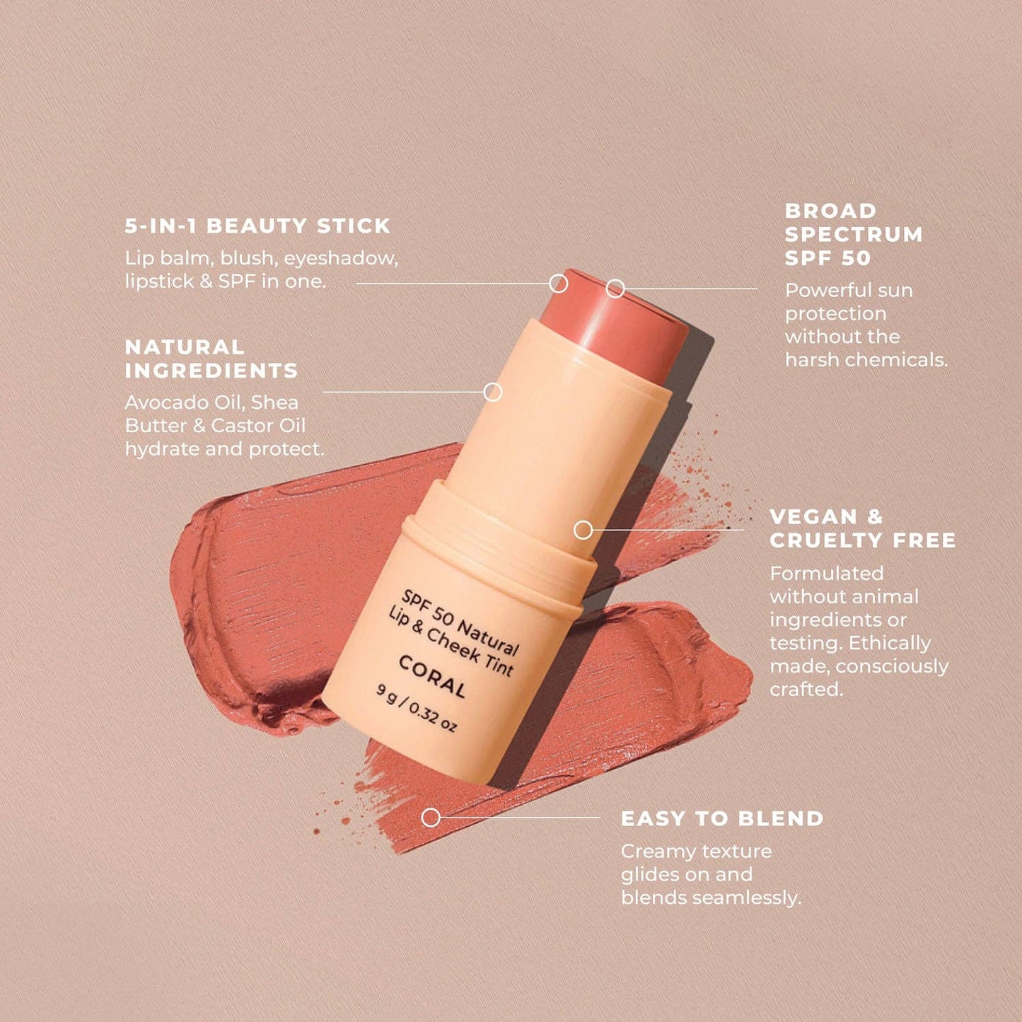 SPF 50 Natural Lip & Cheek Tint: Berry
