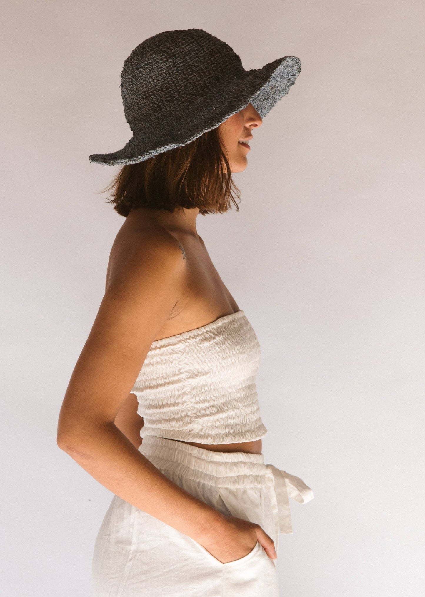 Polly Short Brim Hat // Denim