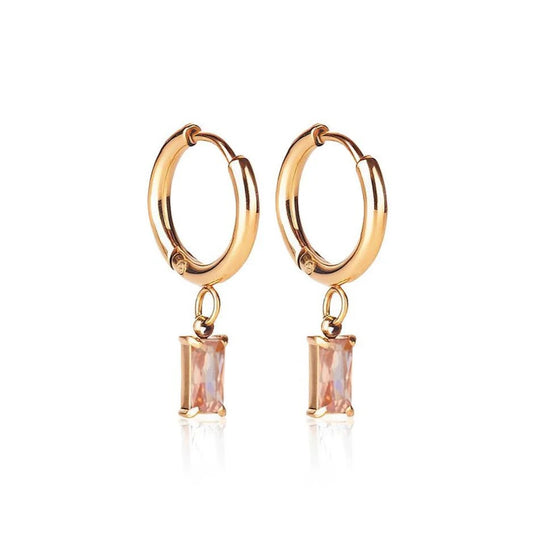 Luxe Gold Drop Earring - Peach