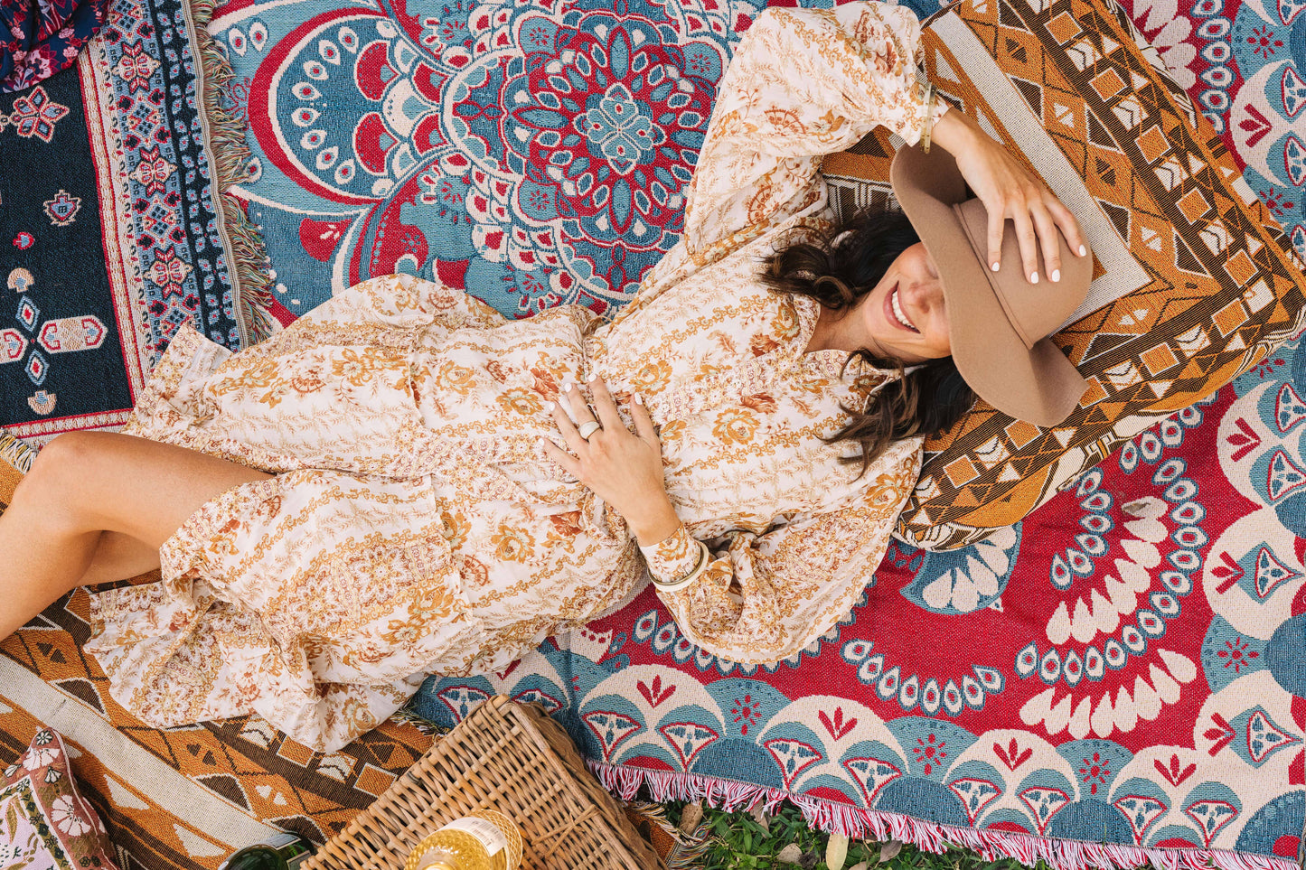 'You'll Be Mine' Woven Picnic Rug/Throw: Regular 130x160cm