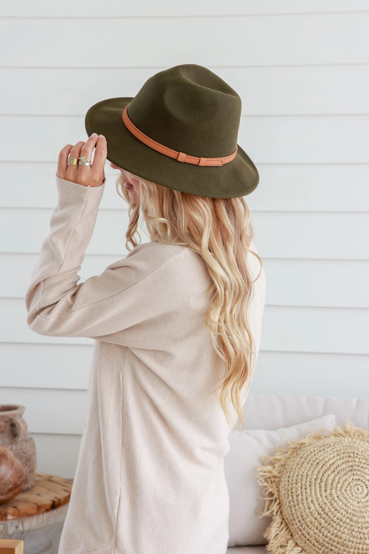 Wool Fedora - Khaki