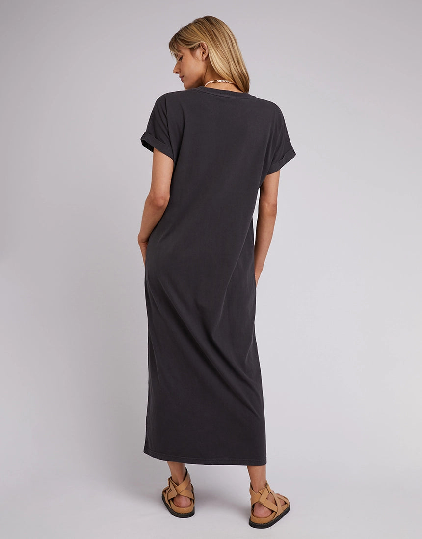 REVIVAL MIDI TEE DRESS - Washed Black