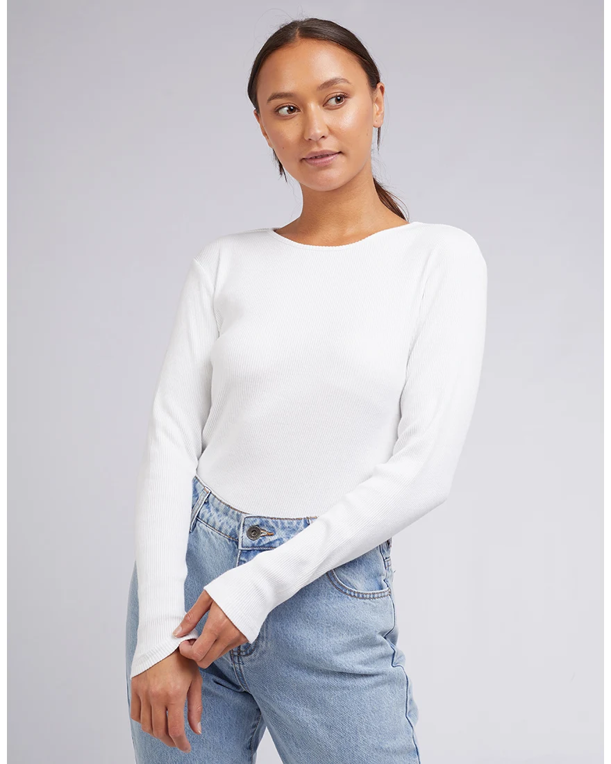 Rib Long Sleeve White