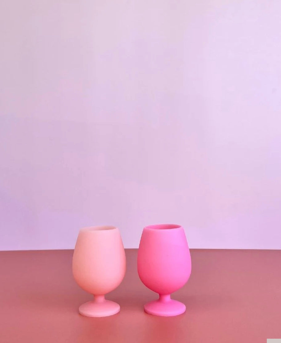 Flamingo + Lotus | Stemm | Unbreakable Silicone Wine Glasses