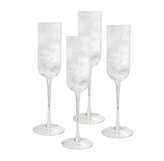 Atticus Ribbed Champagne Glass (S4)