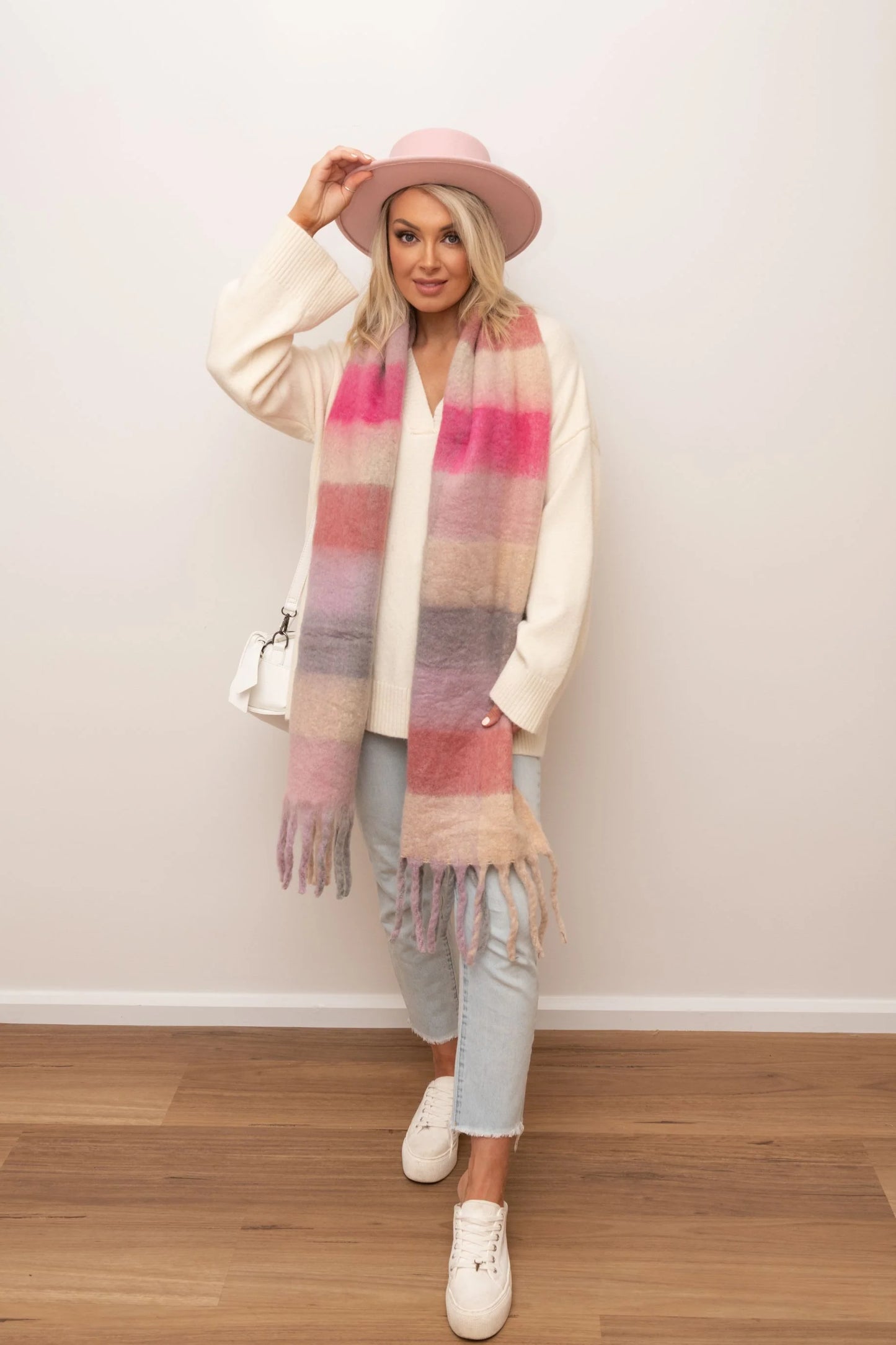 Hotham Scarf - Mauve & Pink