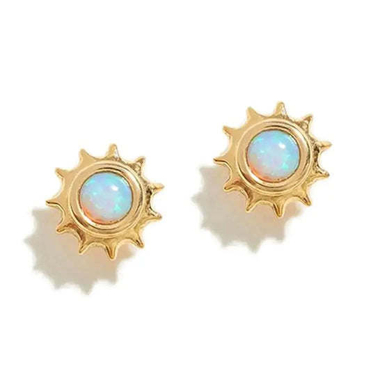 Mini Opal Stud 18k Gold Plated Earrings