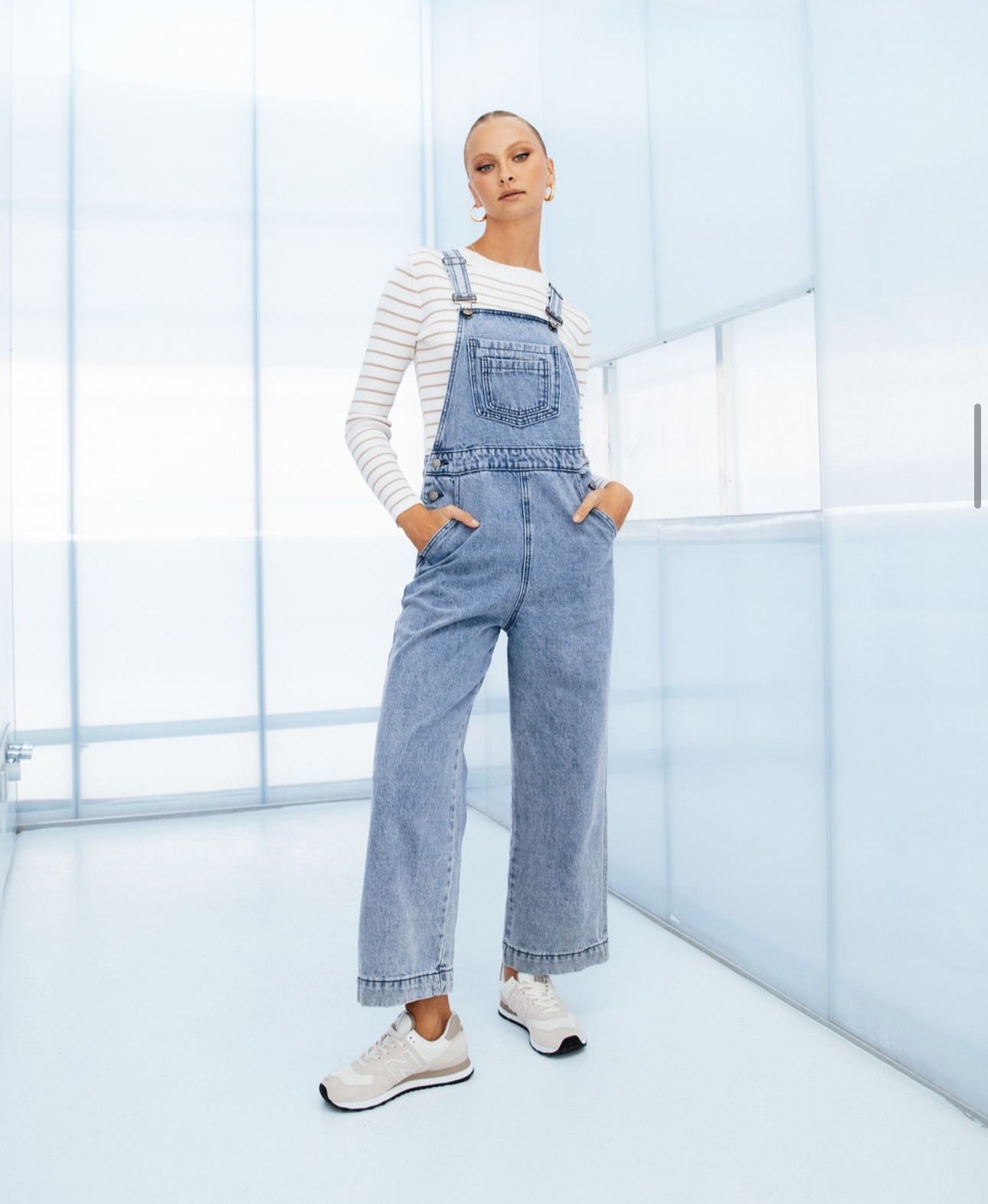 Heart Denim Overalls - Blue