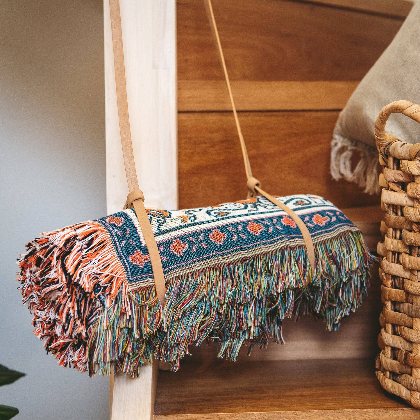 'Strawberry Fields' Woven Picnic Rug/Throw: Regular 130x160cm