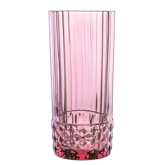 490ml America '20s Highball Glass - By Bormioli Rocco: Pink