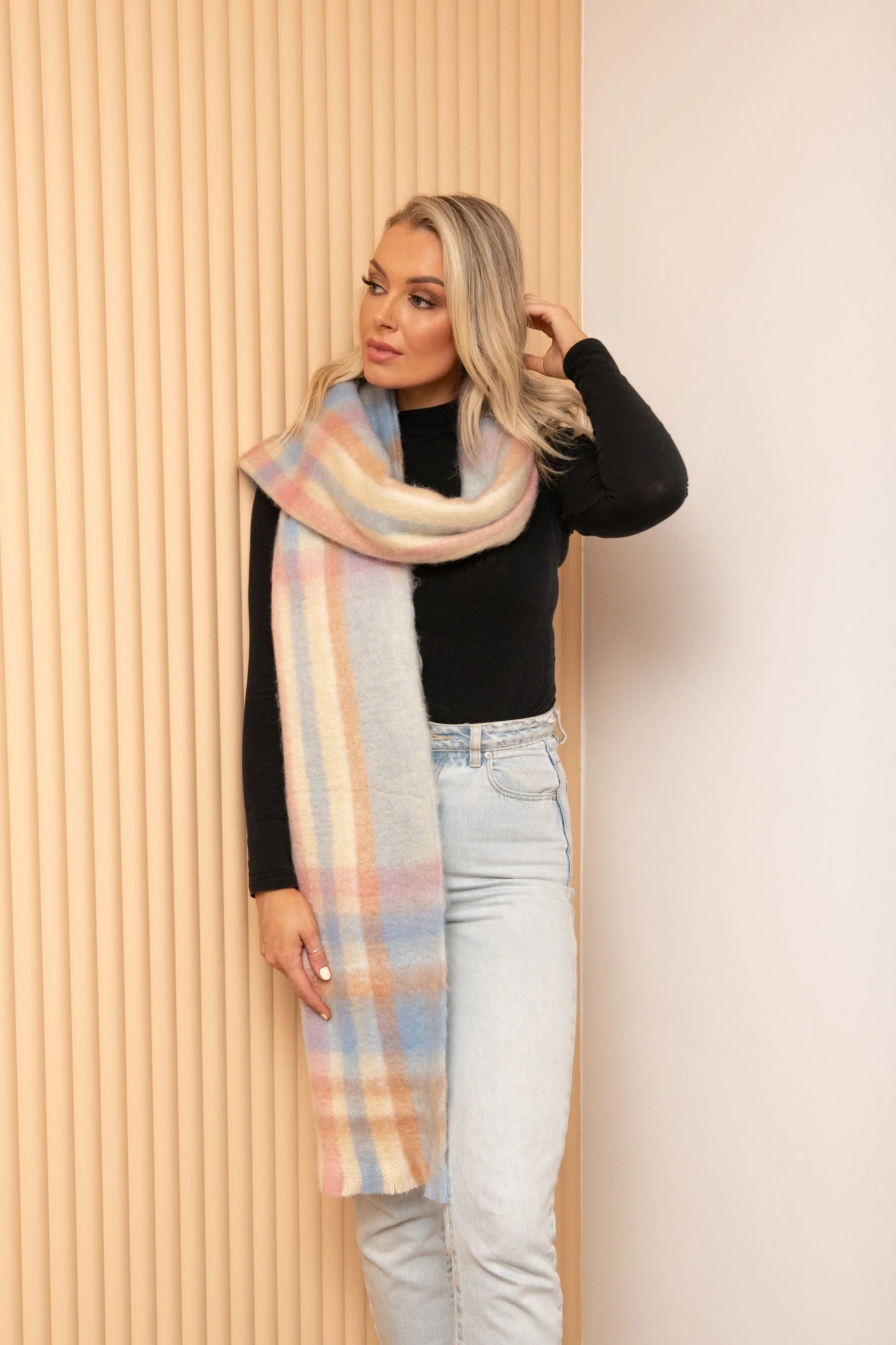 Hotham Scarf - Blue & Pink