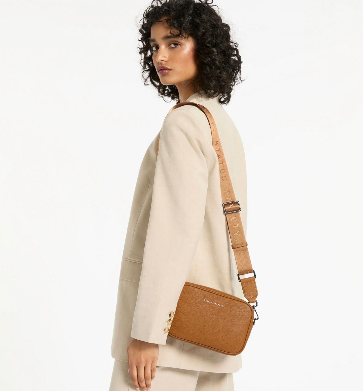 Plunder Bag with Webbed Strap - Camel