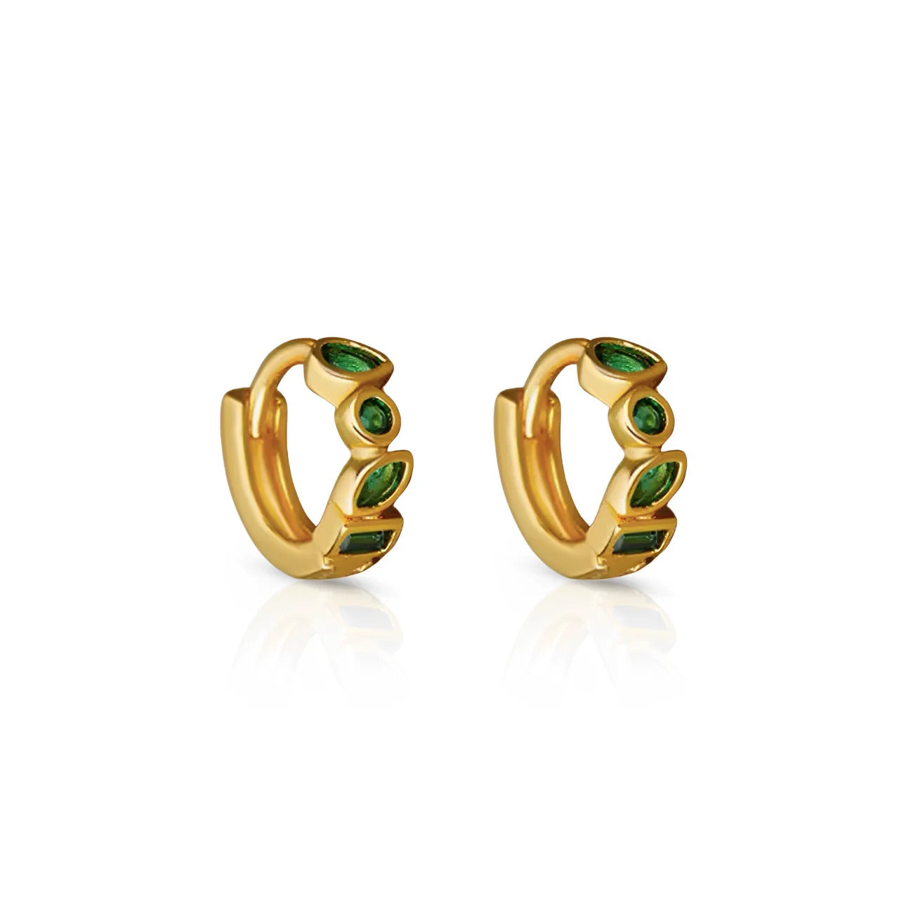 Glory Huggie Earrings - Emerald
