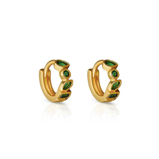 Glory Huggie Earrings - Emerald