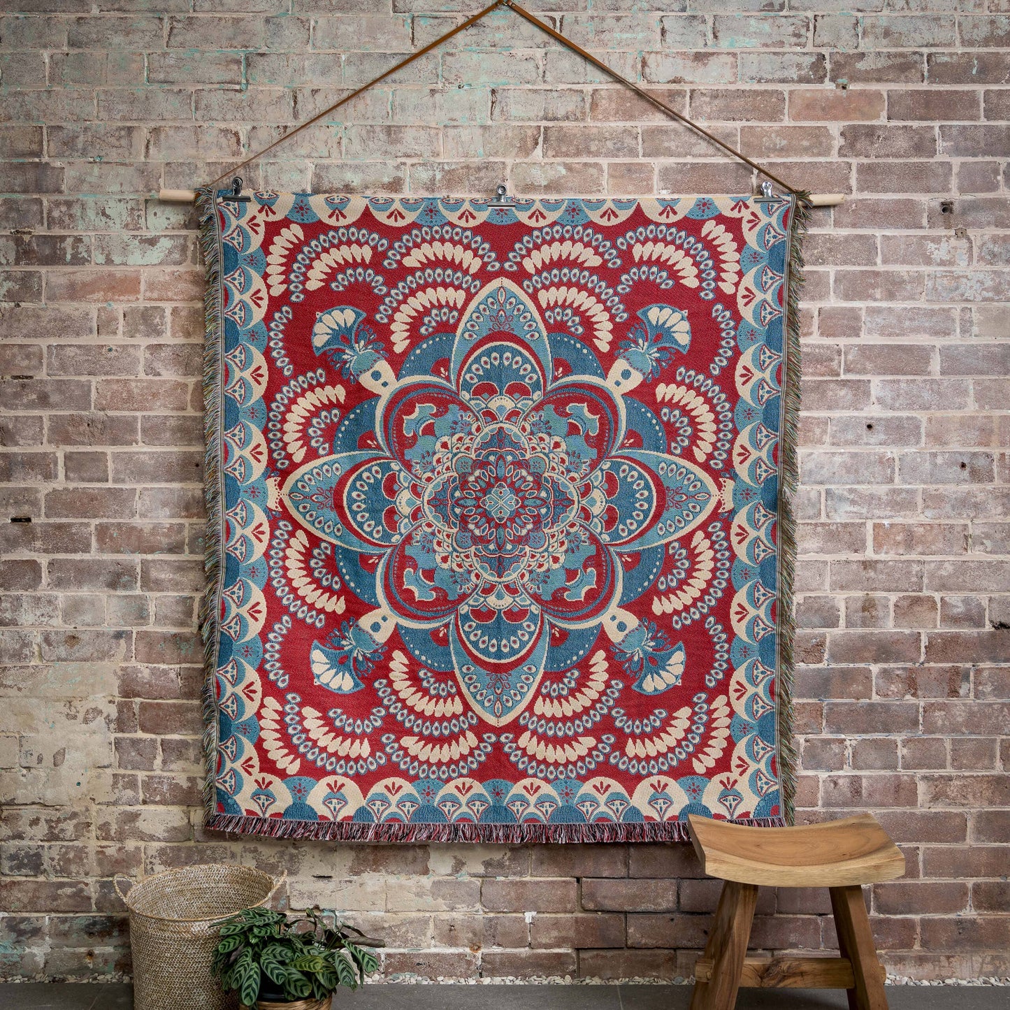 'You'll Be Mine' Woven Picnic Rug/Throw: Regular 130x160cm