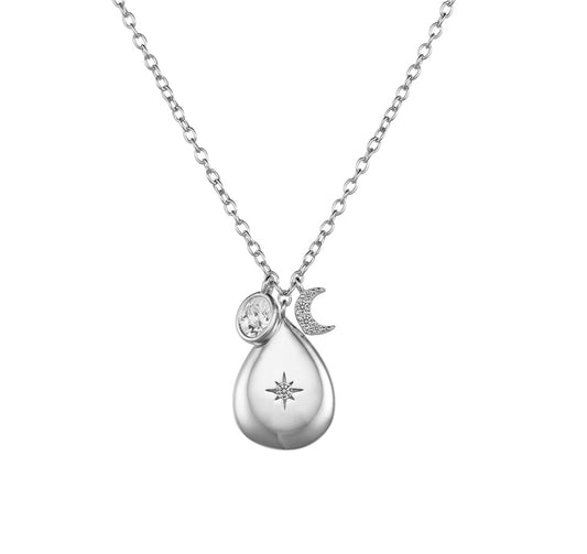 Celest Pendant Necklace Silver