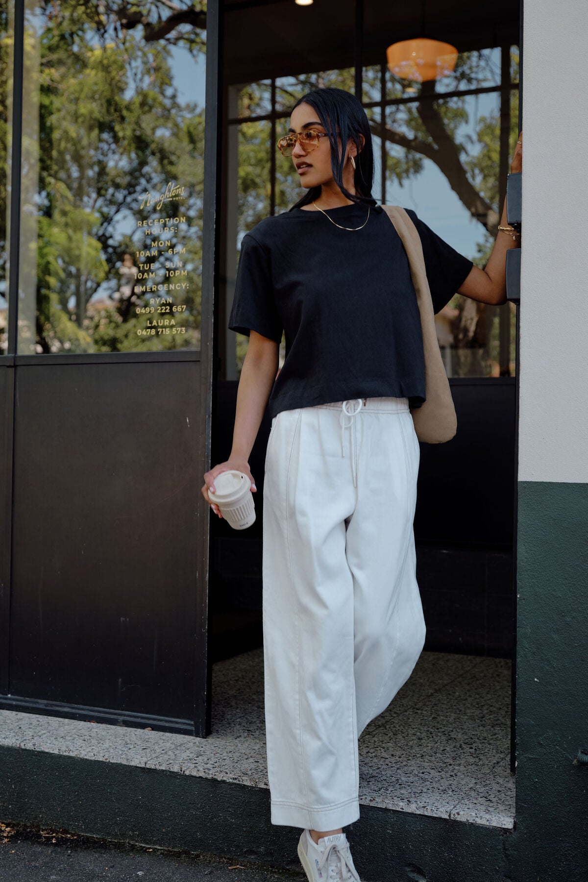 Sofia Boxy Tee - Black