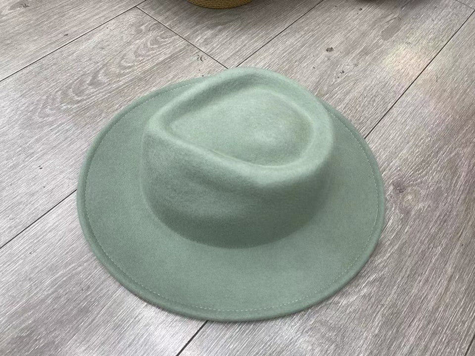 Wool Fedora - Mint (Tonal Strap)