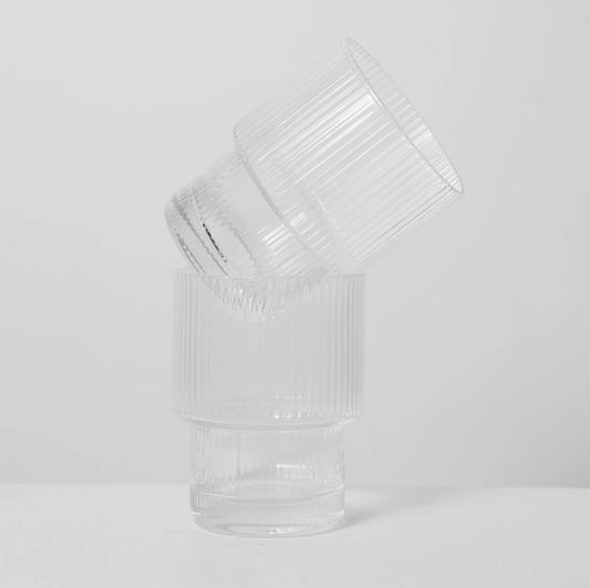 Linnea Ribbed Glass Tumbler (S4)