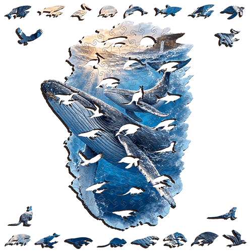 Humpback Whale Breach~ Decorative Wooden Puzzle