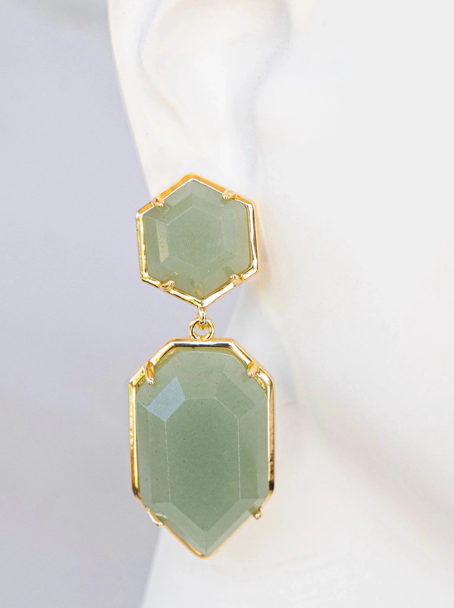 Double Jade Drop Earrings