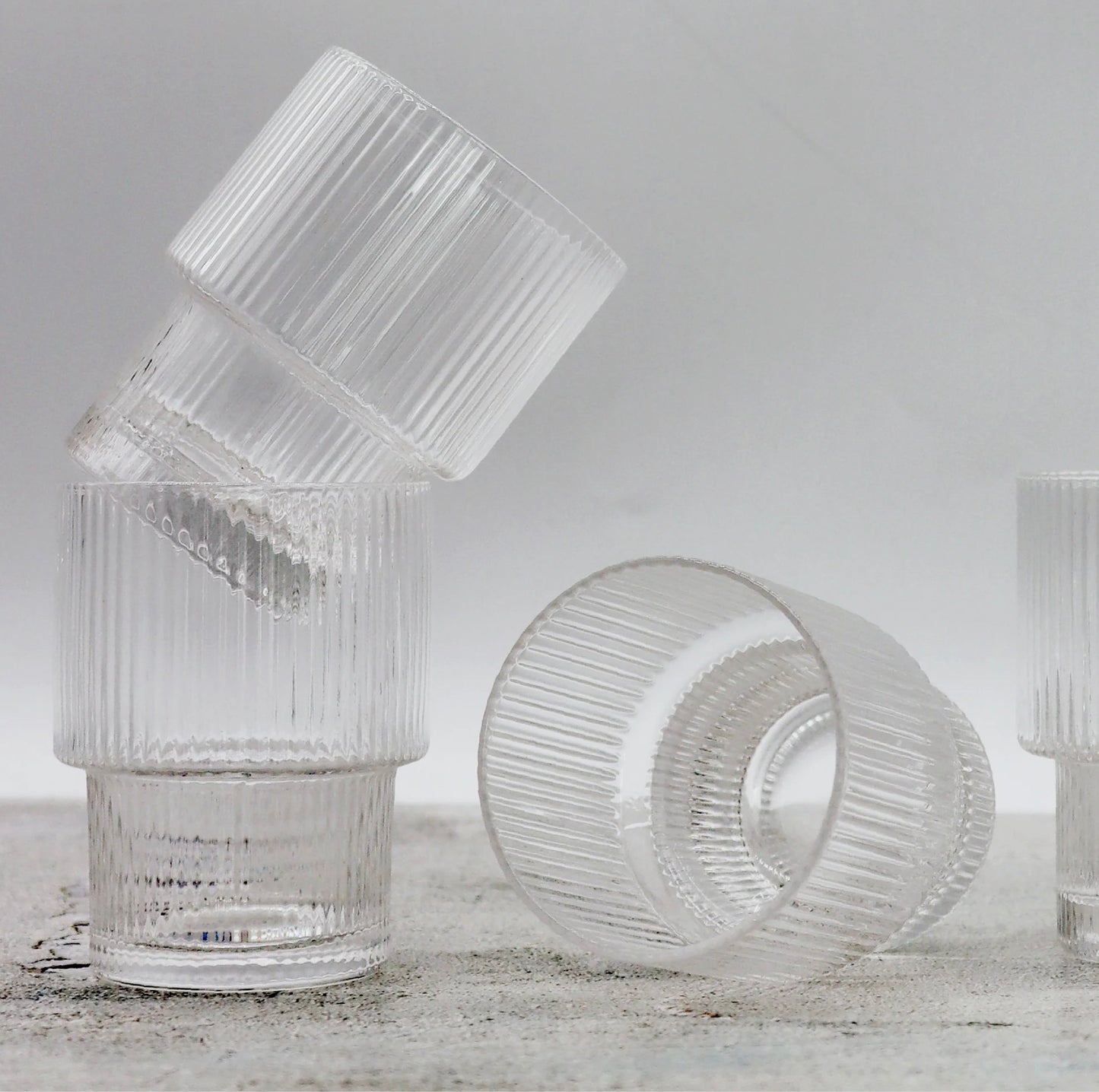 Linnea Ribbed Glass Tumbler (S4)