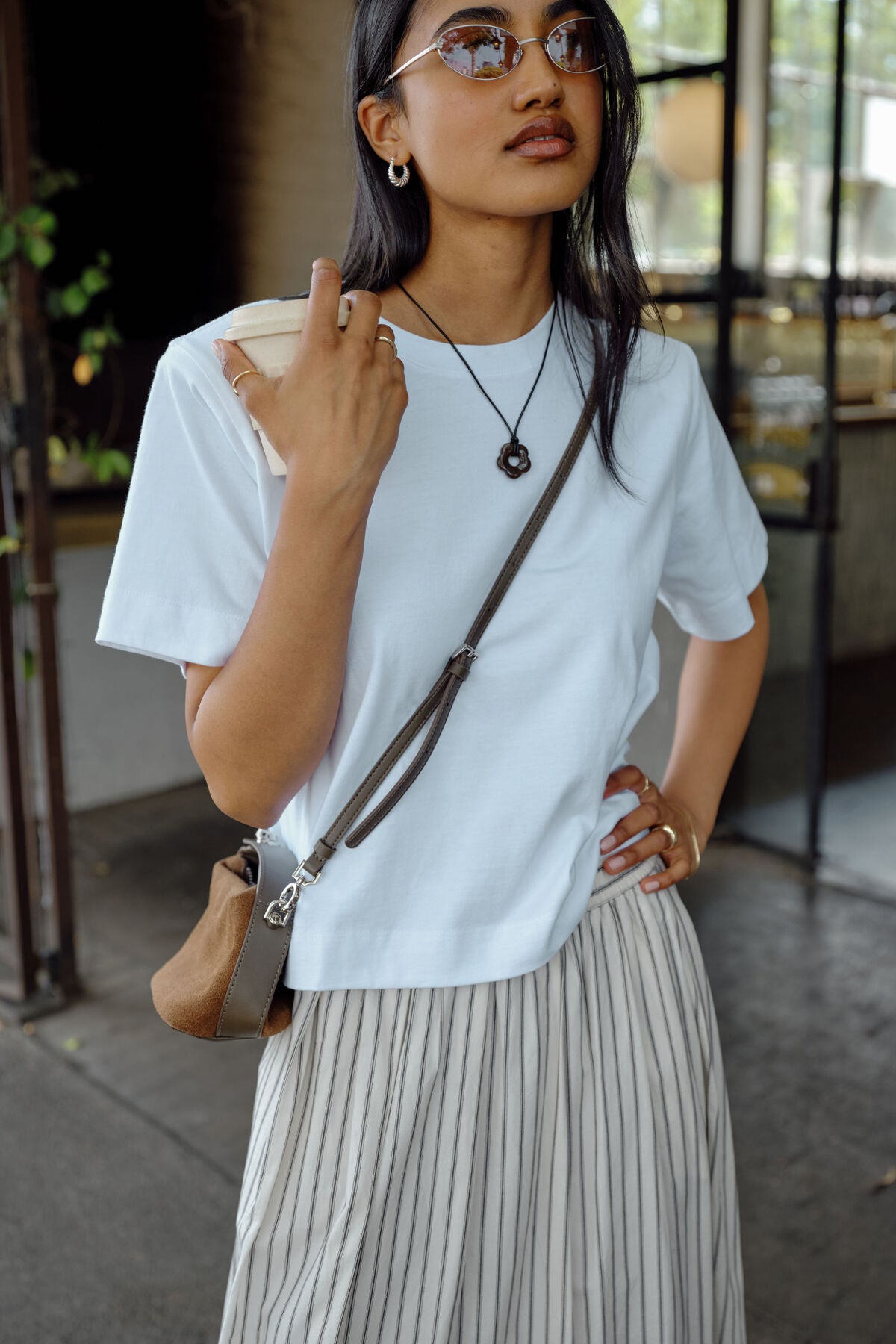 Sofia Boxy Tee - White
