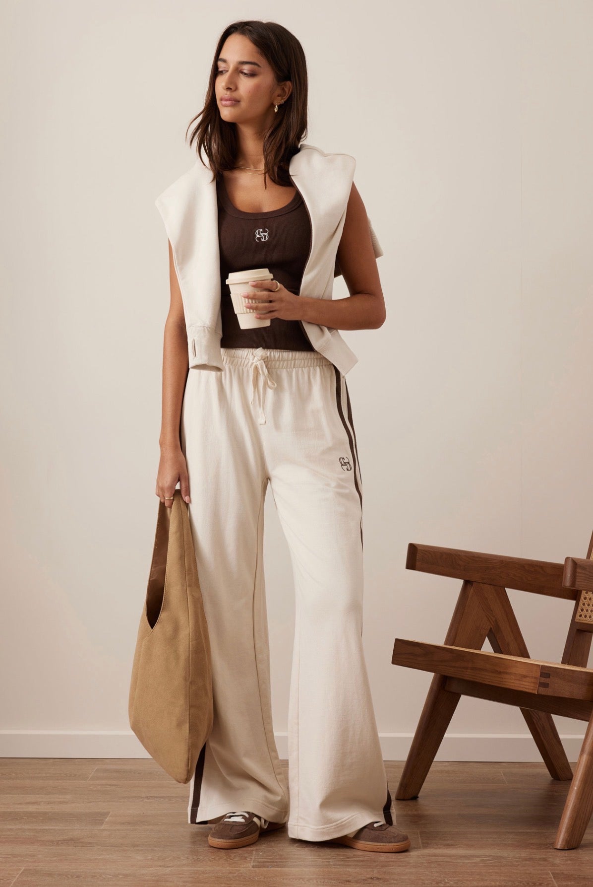 Gigi Wide Leg Terry Trackpant