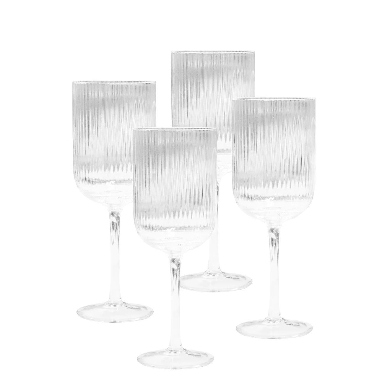 Ivy Ribbed Wine Glasses (S4)