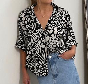 Mayfair Mono Print Blouse