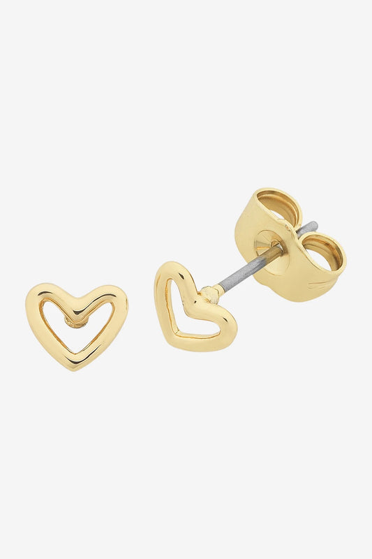 PETITE HEART GOLD EARRING