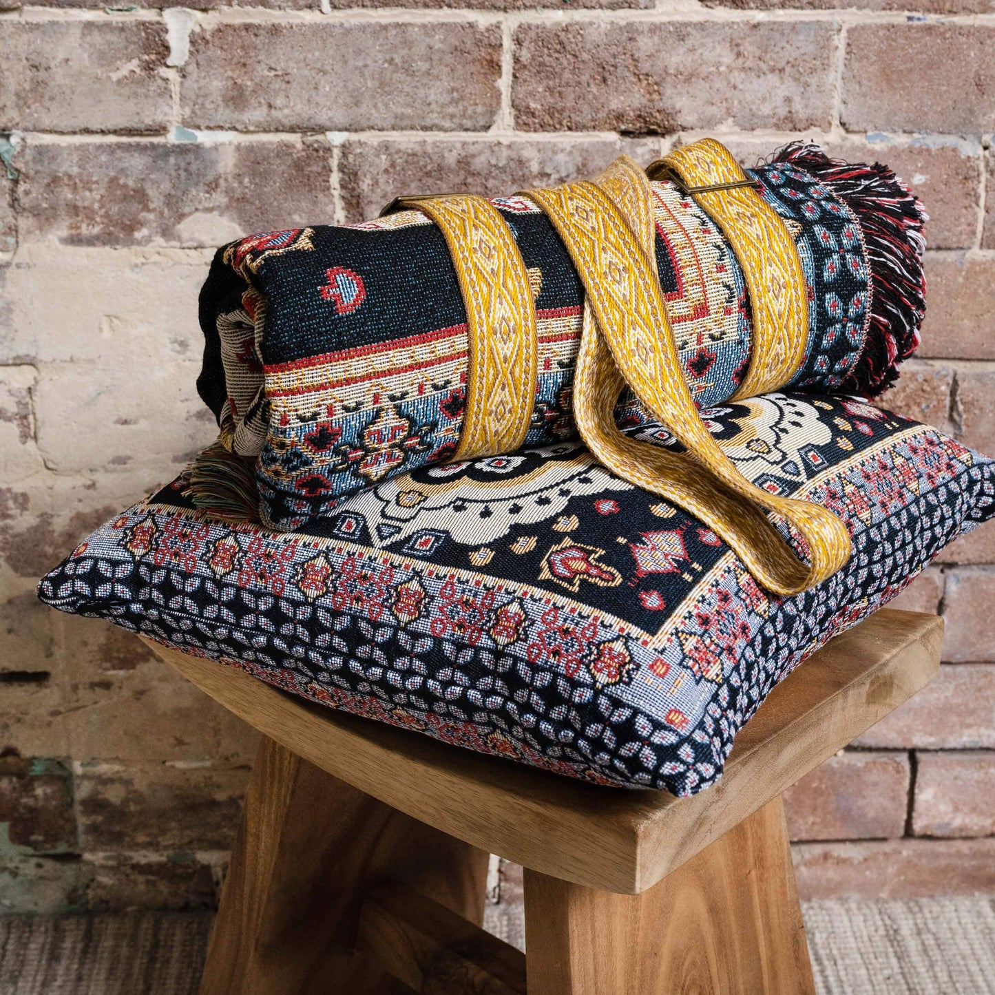 Cotton Carry Strap: Don't Let Me Down - Indigo/White