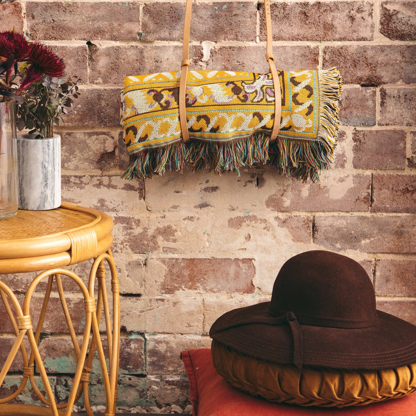 'Here Comes The Sun' Woven Picnic Rug/Throw: Regular 130x160cm