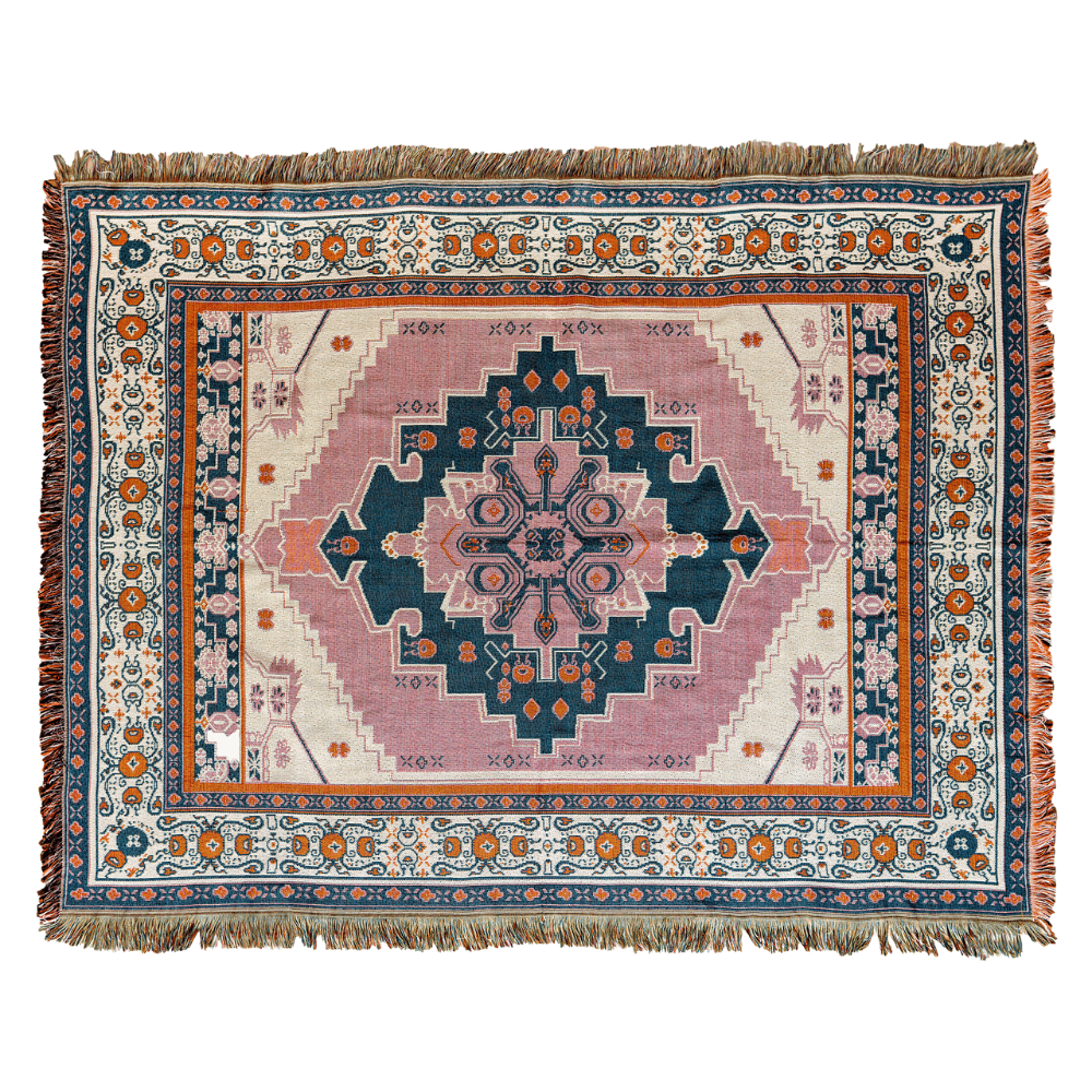 'Strawberry Fields' Woven Picnic Rug/Throw: Regular 130x160cm