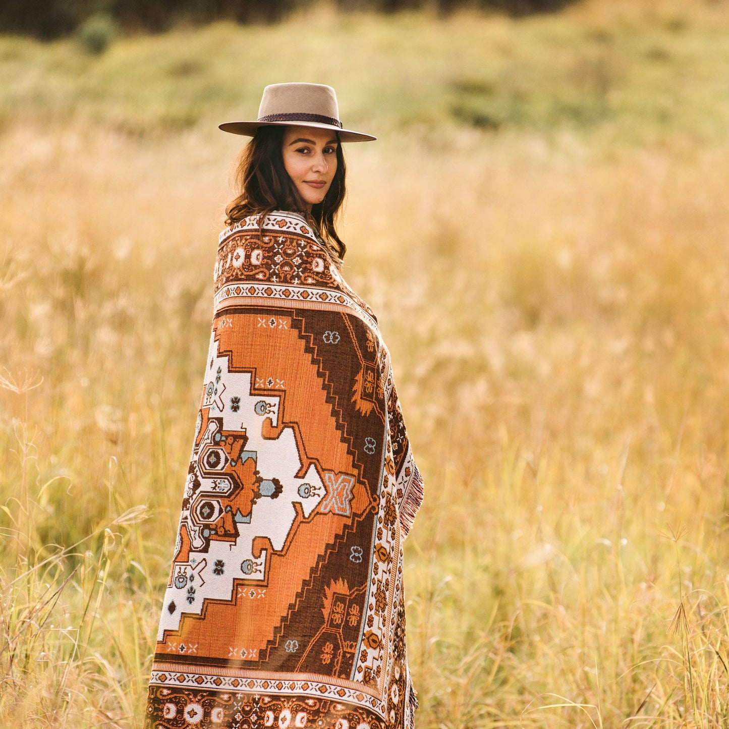 'Norwegian Wood' Woven Picnic Rug/Throw: Regular 130x160cm