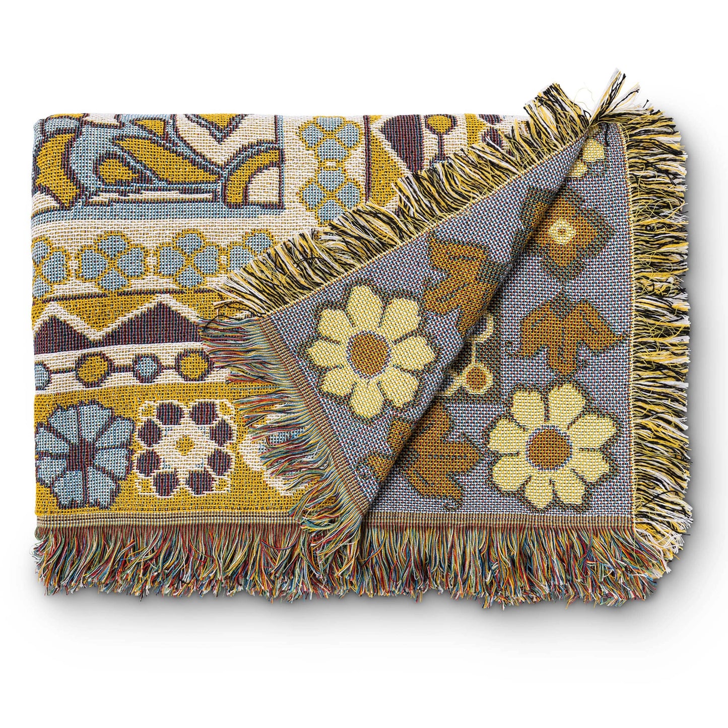 'Every Little Thing' Woven Picnic Rug/Throw: Regular 130x160cm