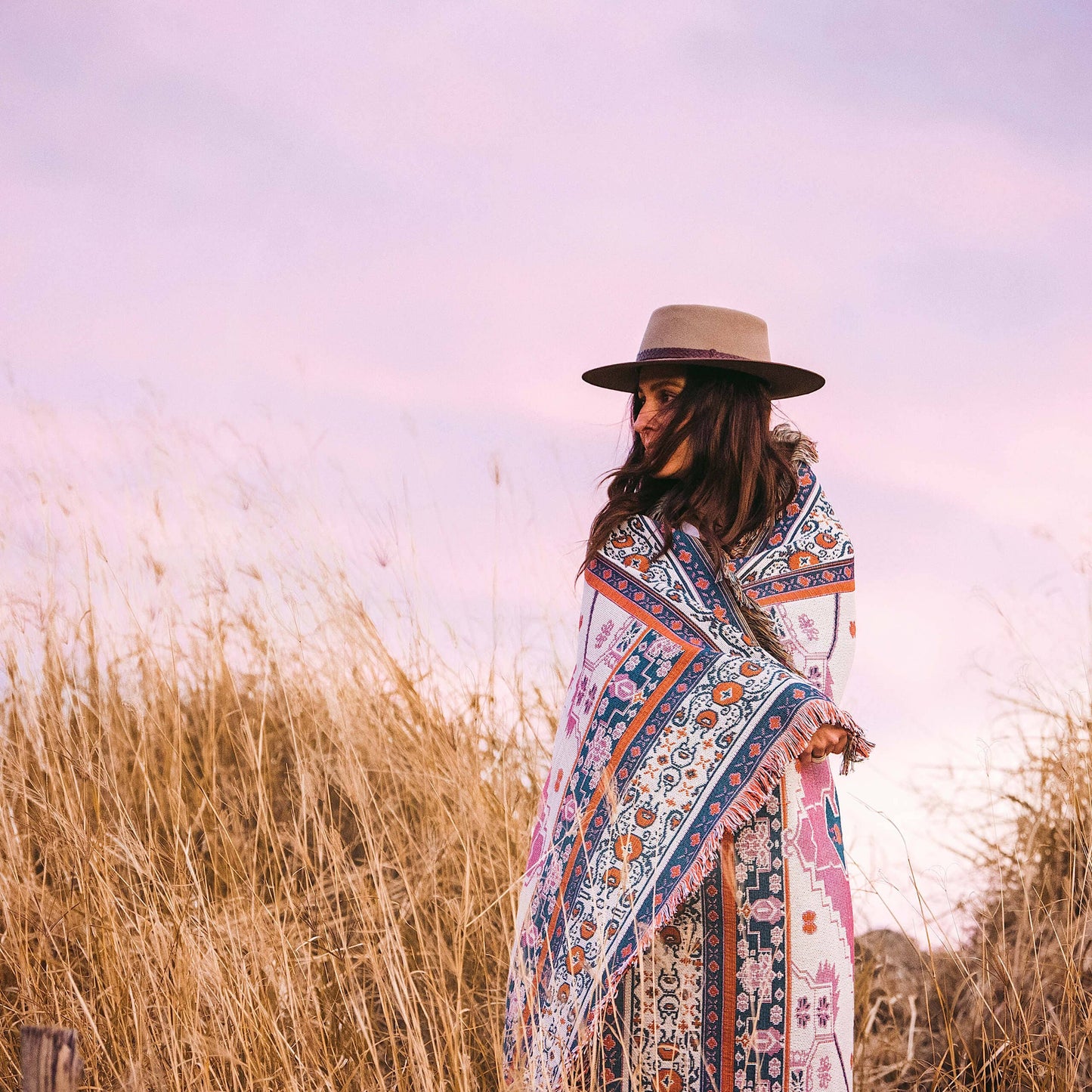 'Strawberry Fields' Woven Picnic Rug/Throw: Regular 130x160cm