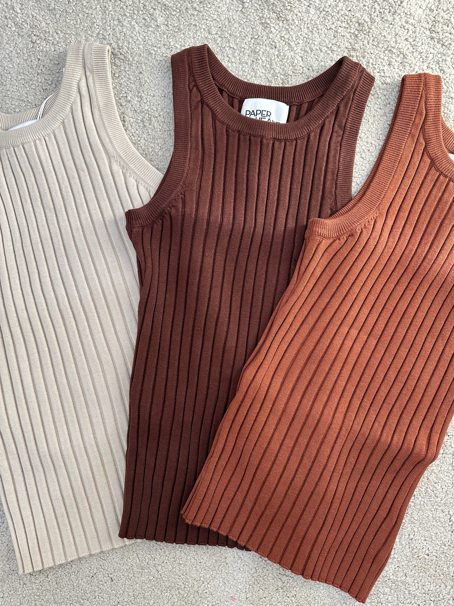 Ribbed Knit Crew Tank