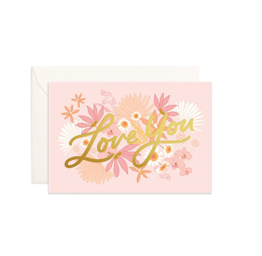 Love You Floribunda Mini Greeting Card