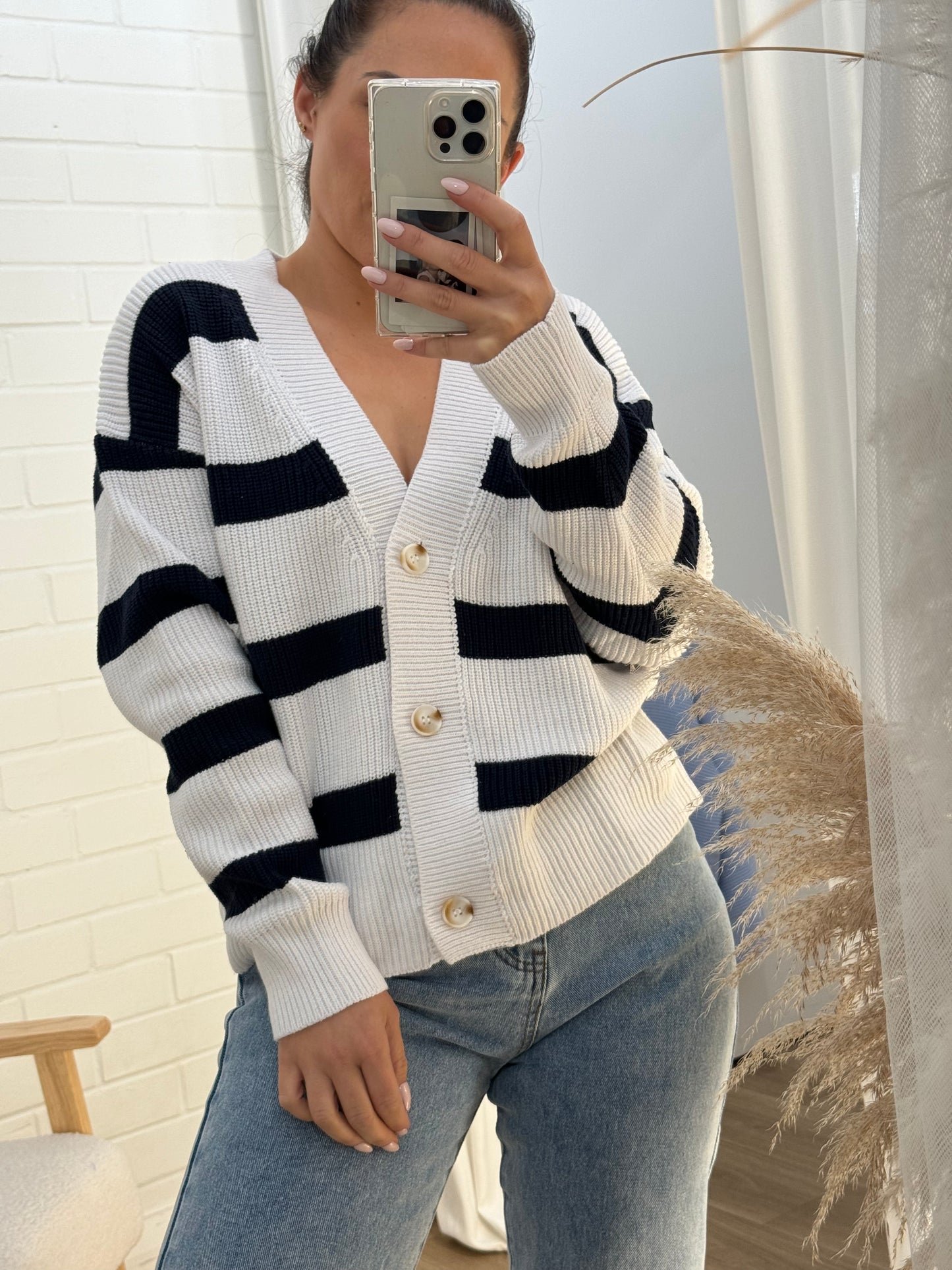 Navy Stripe Cardigan