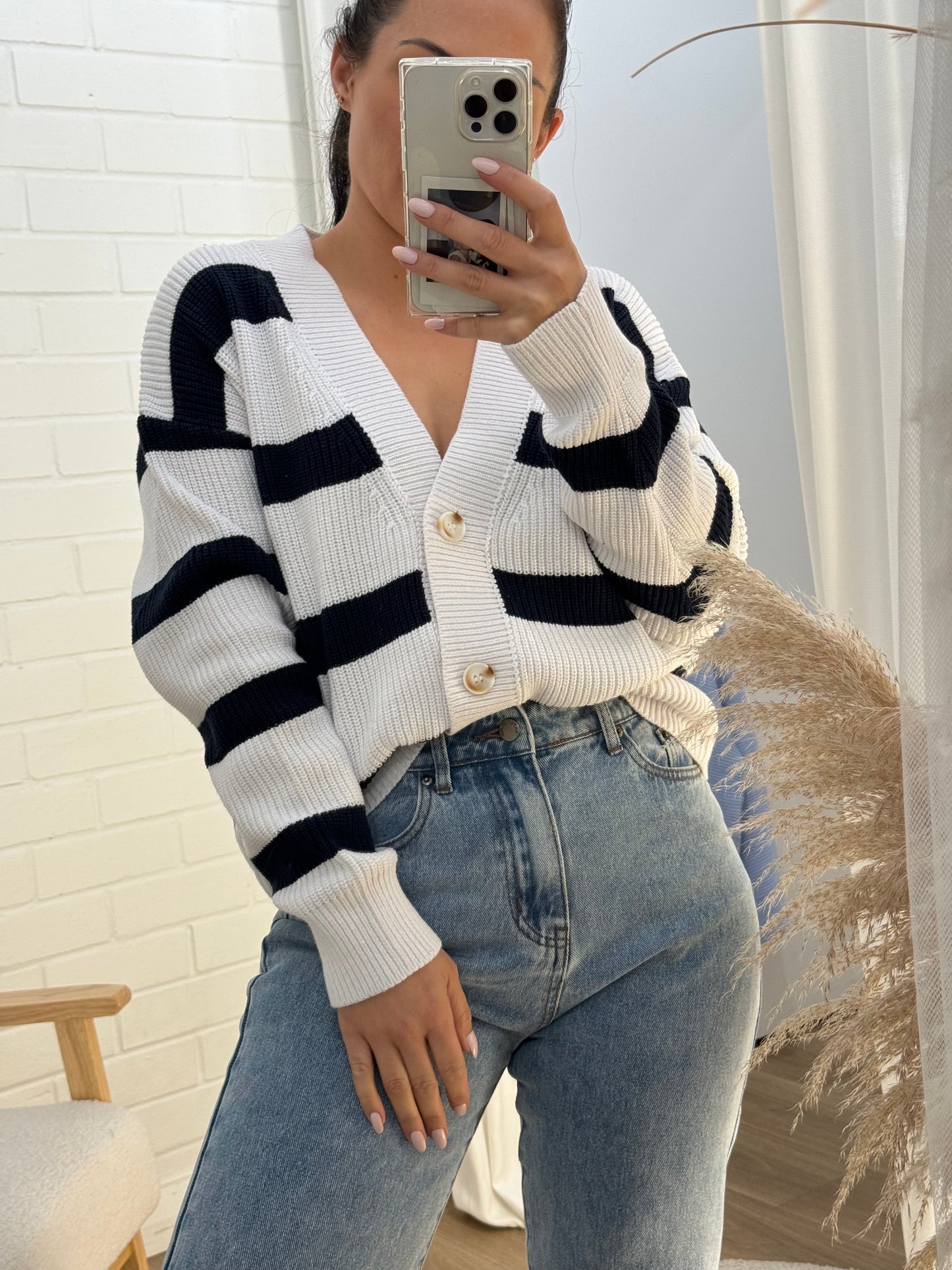 Navy Stripe Cardigan