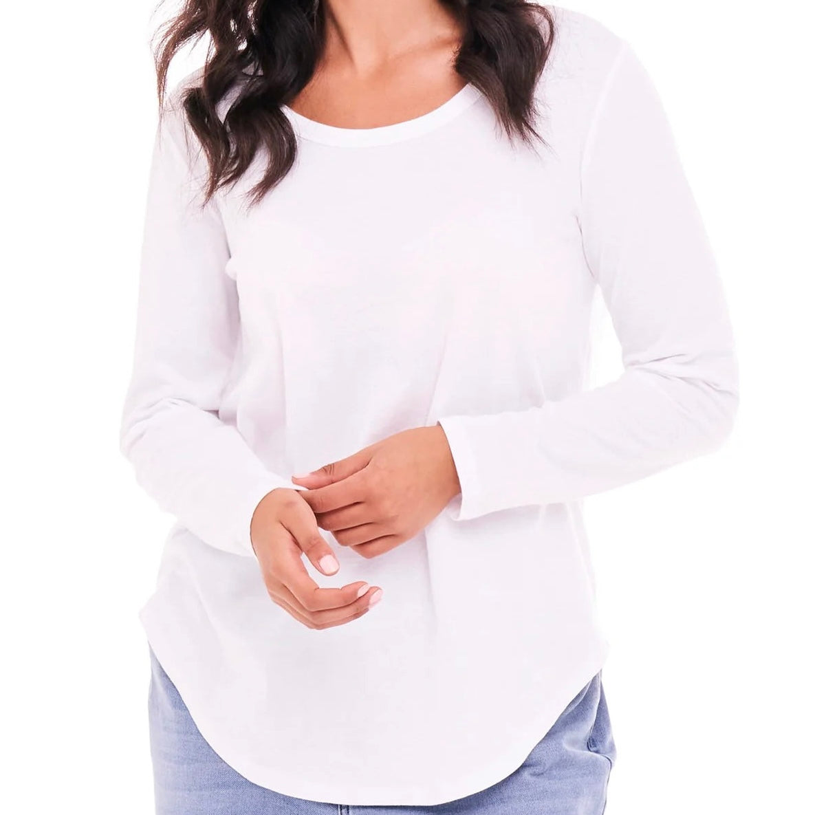 Megan Long Sleeve Top - White