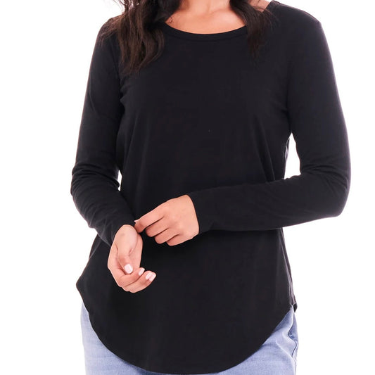 Megan Long Sleeve Top - Black