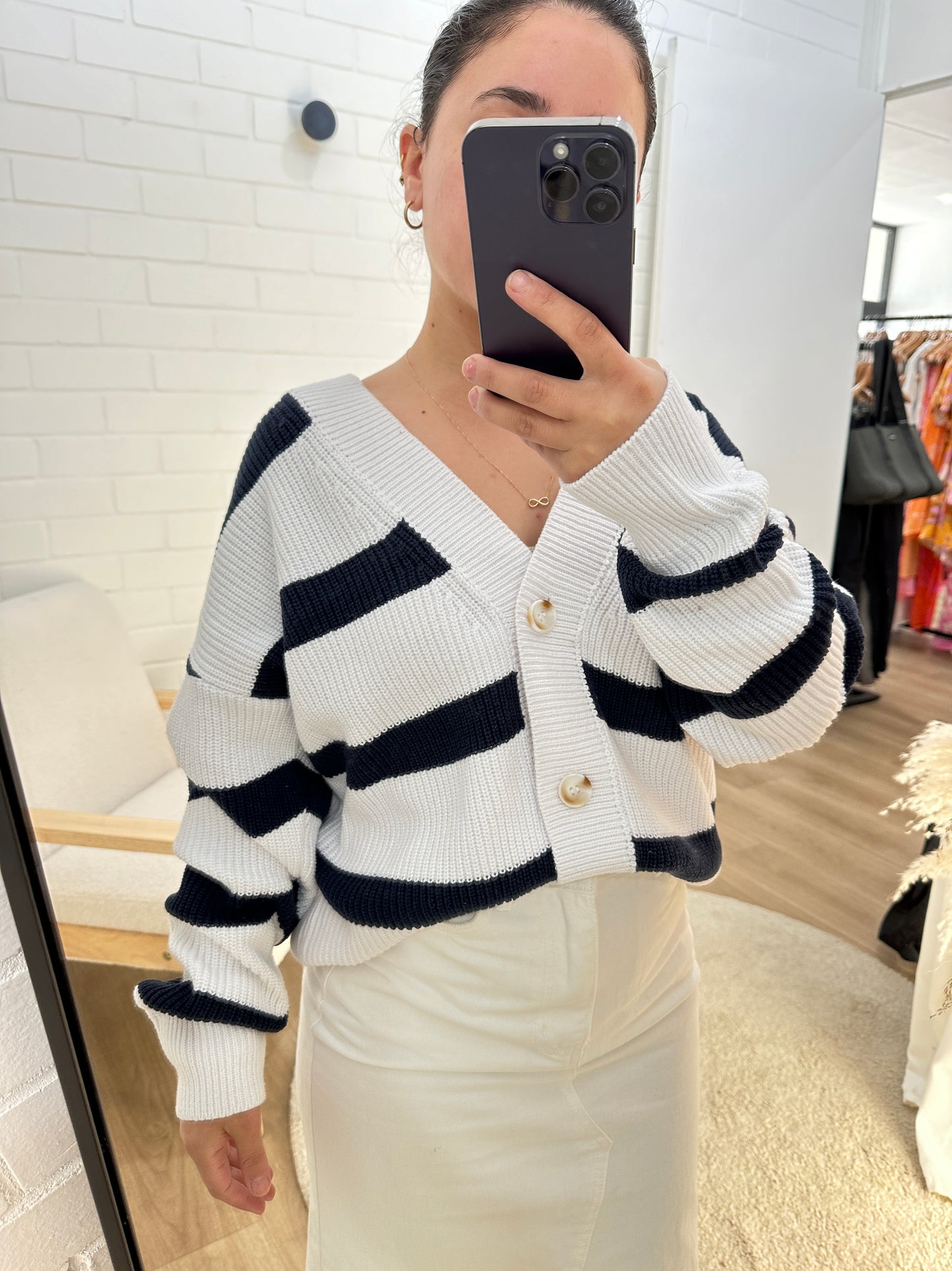 Navy Stripe Cardigan