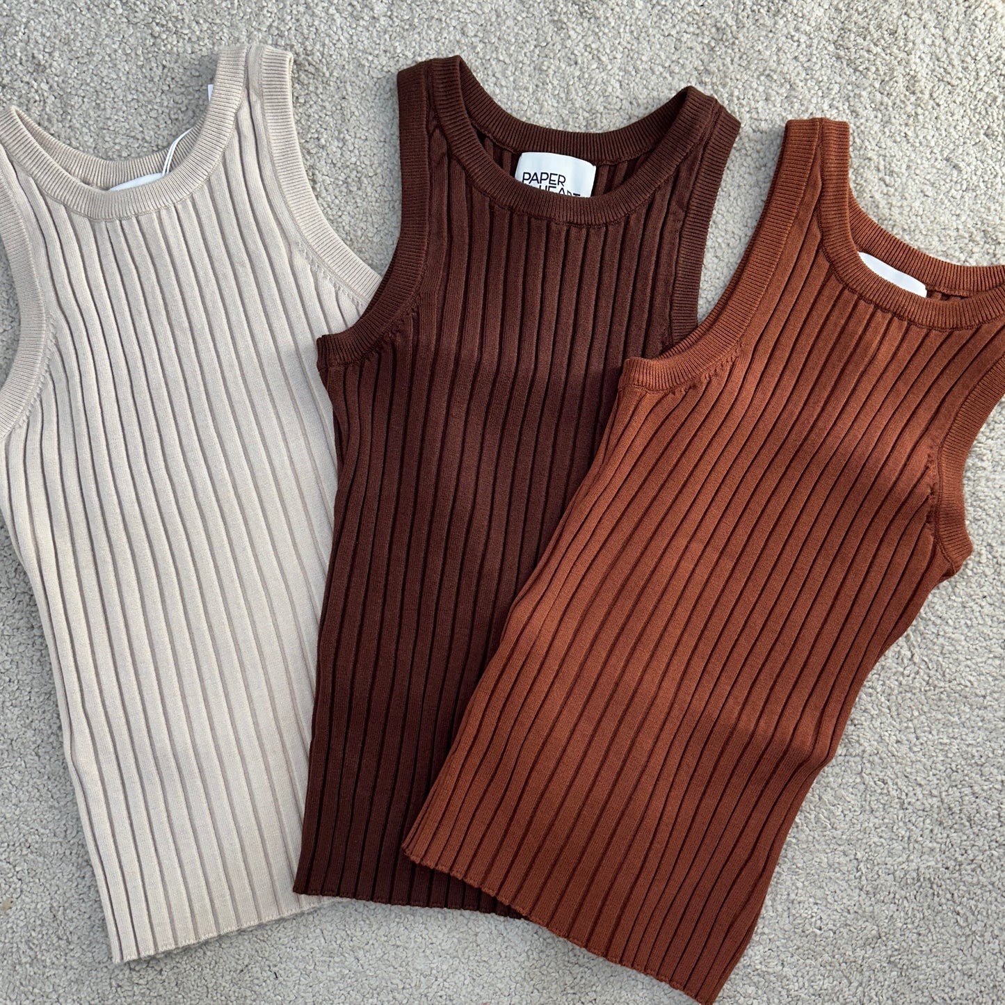 Ribbed Knit Crew Tank