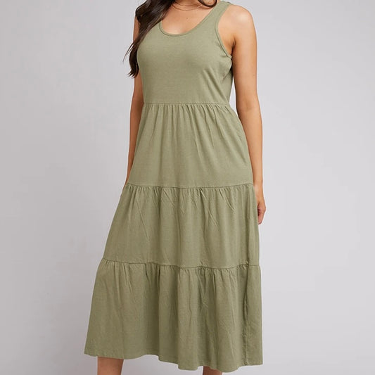 Sophie Midi Dress - Khaki